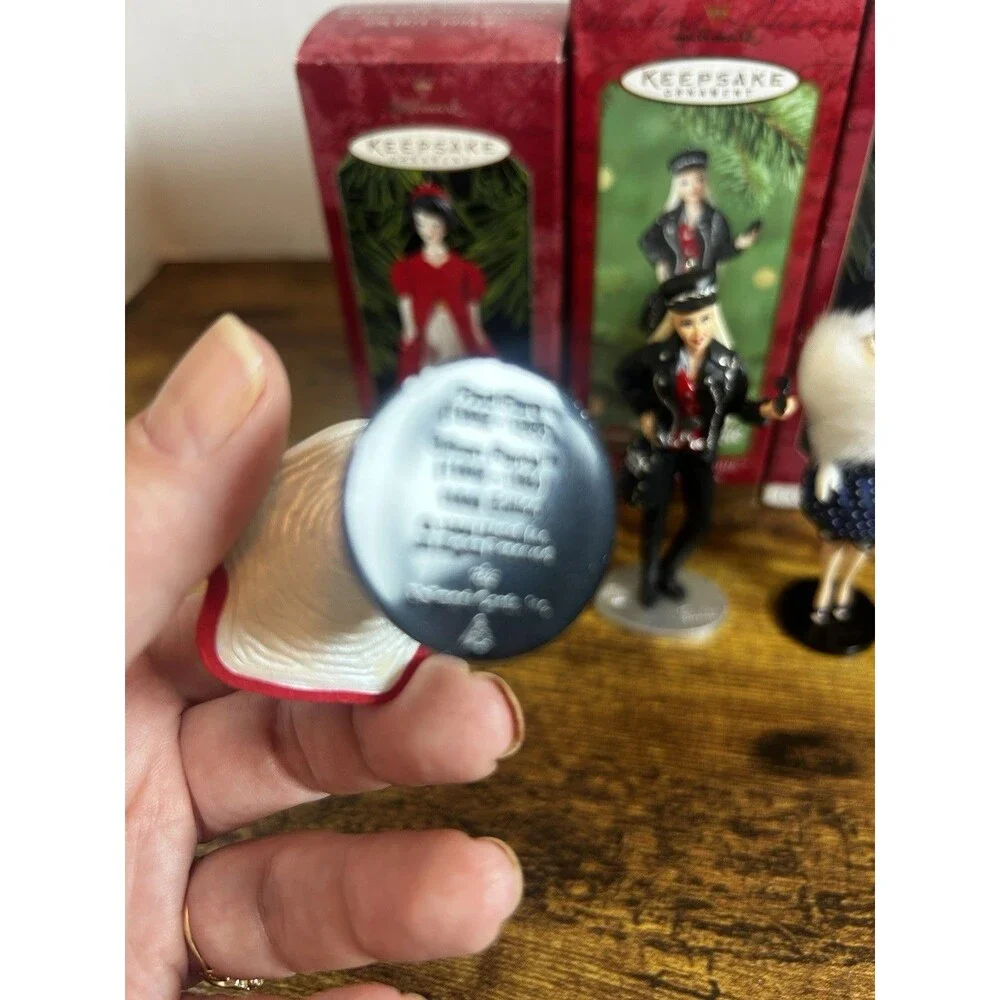 Vintage Hallmark Barbie Keepsake Ornaments Lot of 3 1990s 2000 Harley-Davidson